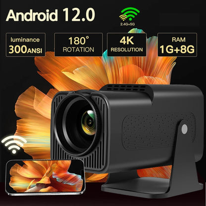 Portable 4K Android 12.0 Mini Wifi Projector For Home Use