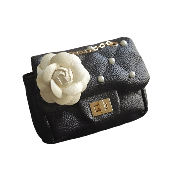 Glitter Flower Chain Kid Shoulder Bag - Blue