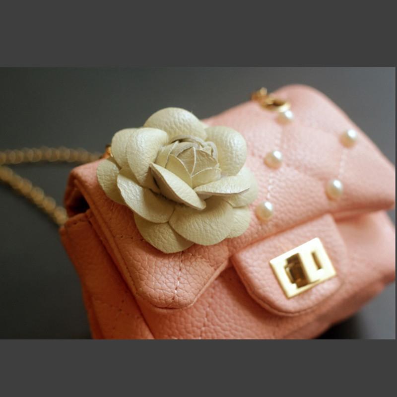 Glitter Flower Chain Kid Shoulder Bag - Blue