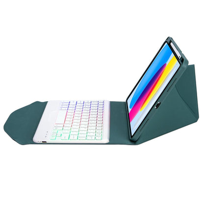 Bluetooth Keyboard Leather Tablet Case With Pen Slot And Backlight - Sky Blue