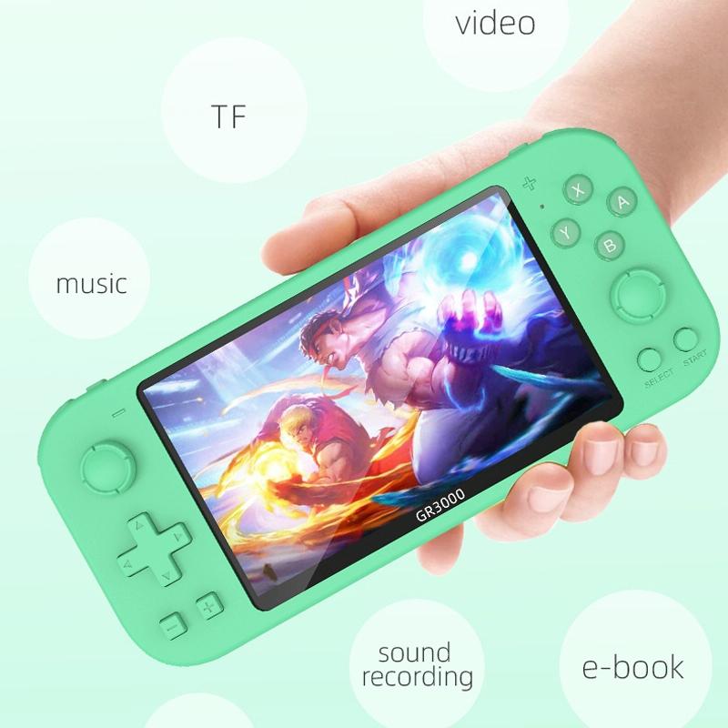 Portable Dual-Handle Game Console - Rg3000 - Green