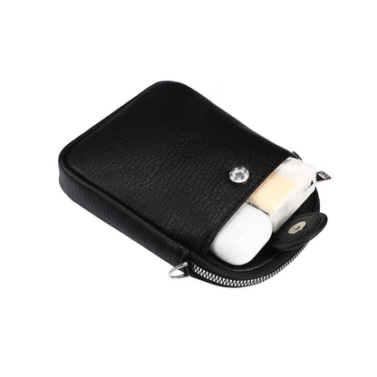 Litchi Texture Phone Crossbody Bag Leather Case For 5.5 Inch - 7.2 Inch Phones - Grey
