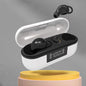 Wireless Noise-cancelling Earbuds with Digital Display and Charging Case - Black