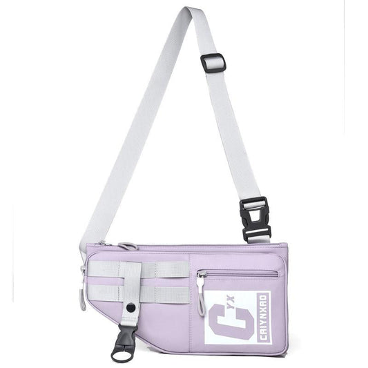 Large Sports Shoulder Bag With Multiple Pockets 2502 - Purple