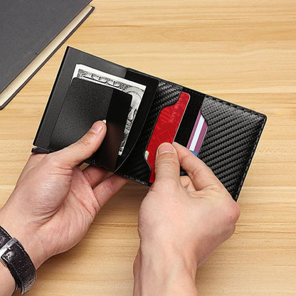 Carbon Fiber Rfid Wallet for Men - Brown