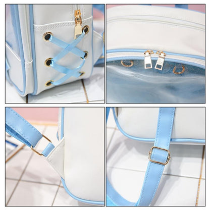 Mini Clear Kids Backpack With Bow - Perfect For School - Purple