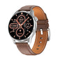 1.32 Inch Heart Rate Monitoring Smart Watch With Payment Function - Silver Leather