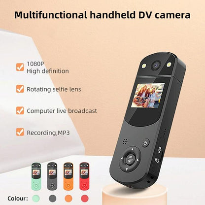 1080P Hd Multi-Function Digital Video Camera - Sports Dv Live Streaming Computer Recording - Orange