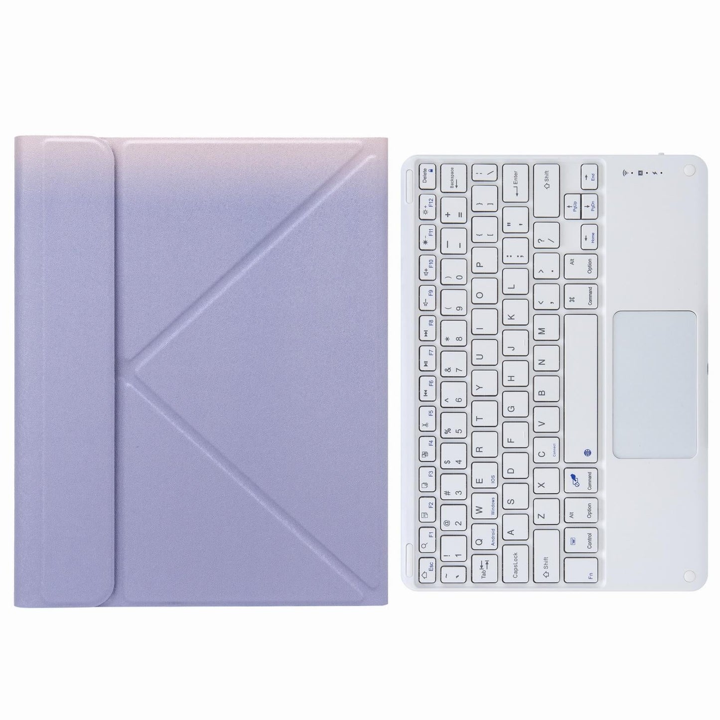 Bluetooth Keyboard Leather Case For Ipad 10.2 / Pro 10.5 - Three-Fold Holder - Black
