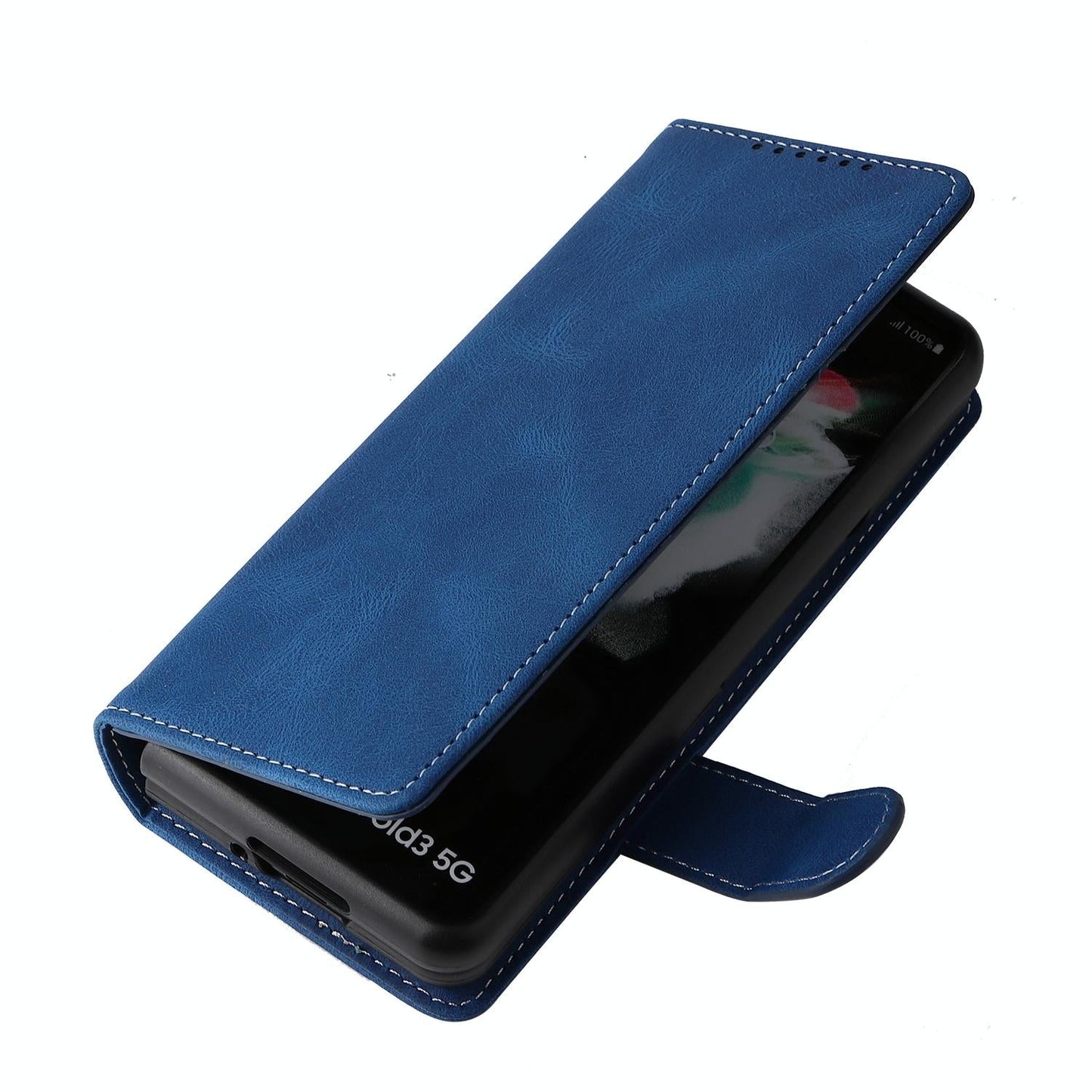 Foldable Leather Case for Samsung Galaxy z Fold 4 / 5g - Detachable - Black