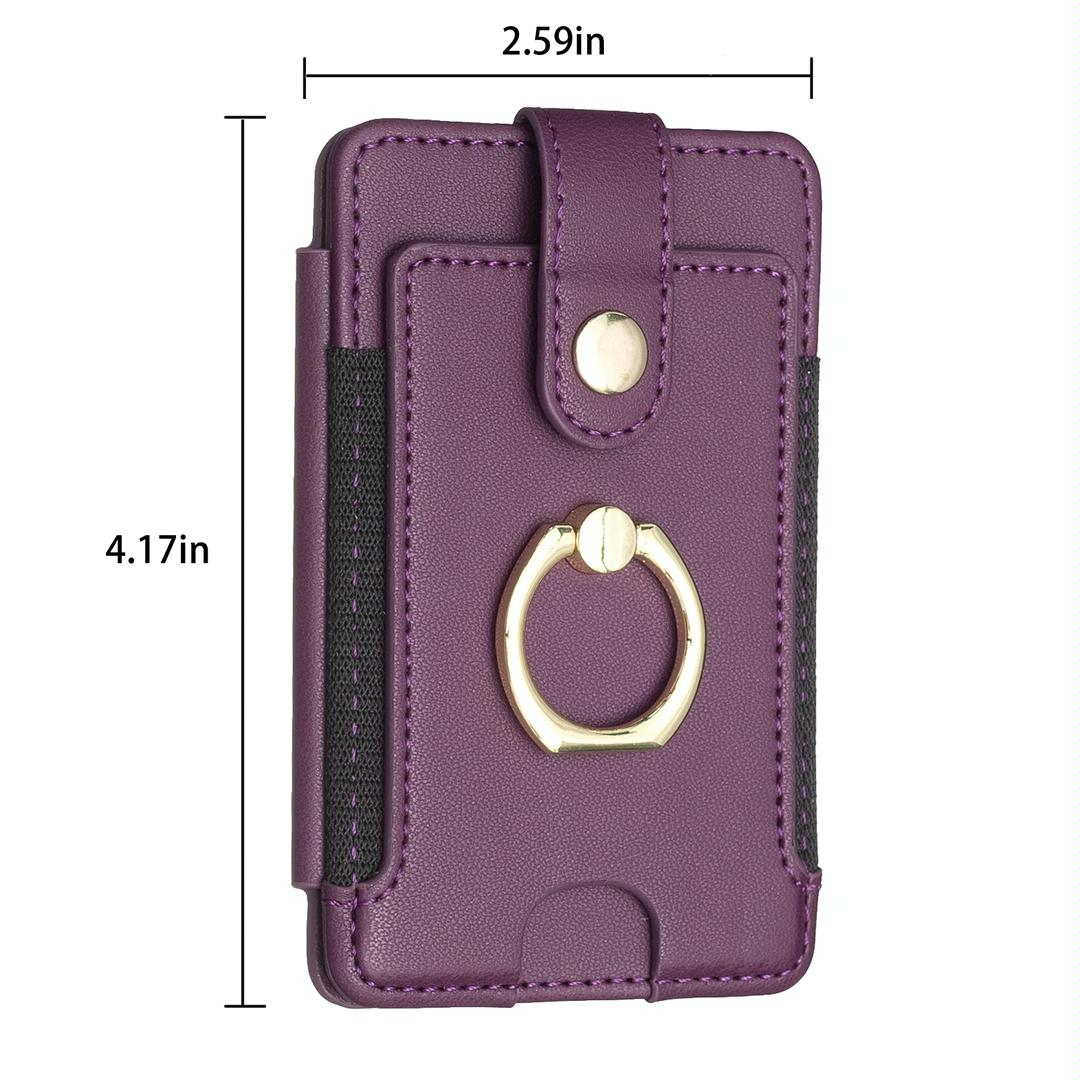 Metal Ring Card Bag Sticker For Mobile Phones - Beige