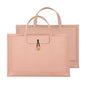 Waterproof Elastic Button Laptop Handbag - Pu Material - Rose Pink - 13.3/14 Inch