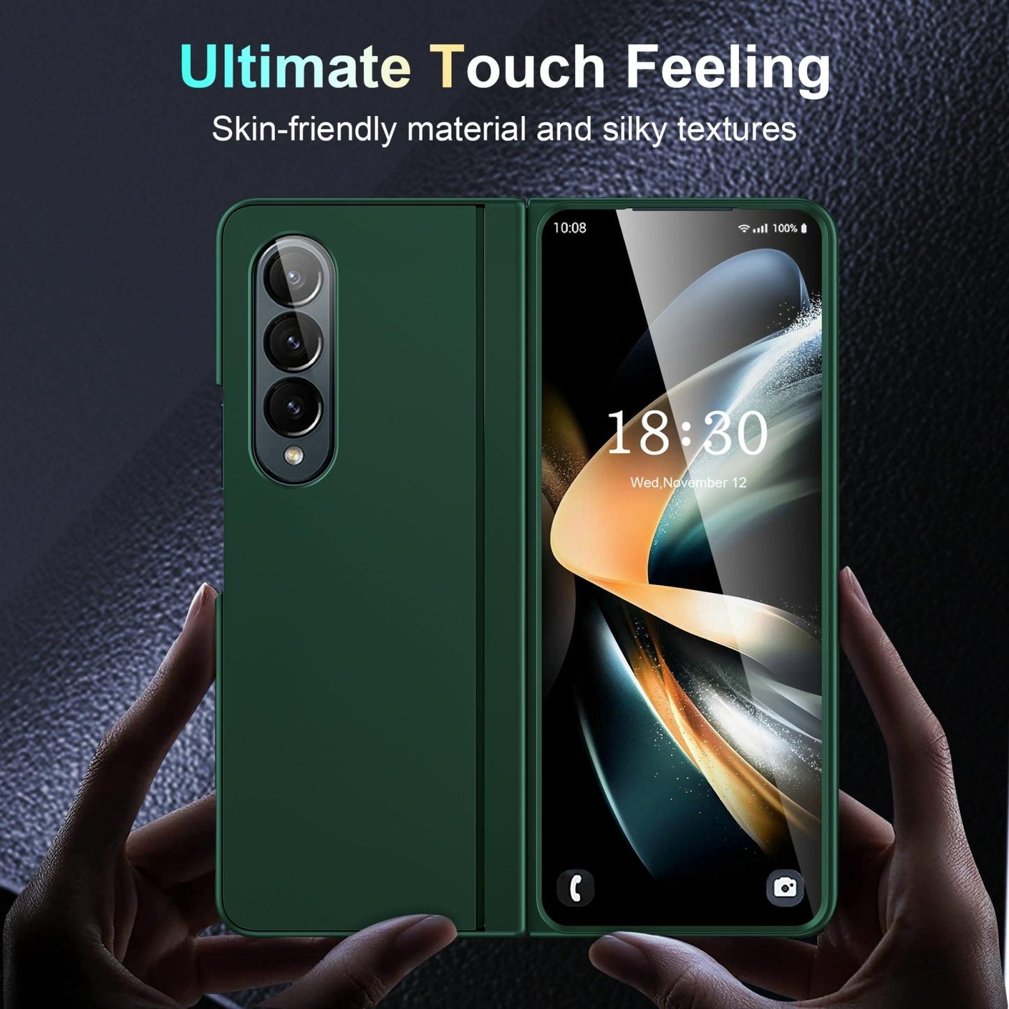 Foldable Phone Case with Holder for Samsung Galaxy z Fold 4 - Full Coverage - Light Purple