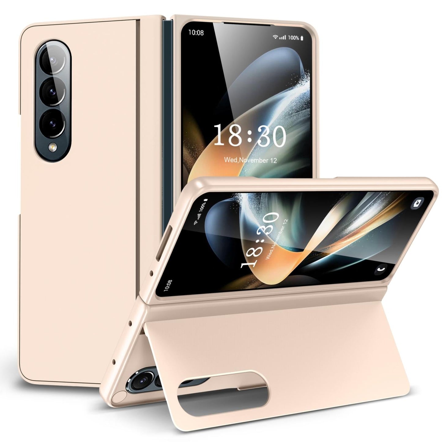 Foldable Phone Case with Holder for Samsung Galaxy z Fold 4 - Full Coverage - Light Purple