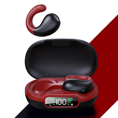 Wireless Bluetooth Earphone with Charging Case - Clip-on - White Blue
