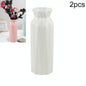 2-Pack Plastic Round Vases - Simple Anti-Fall Home Decor Ornaments - White