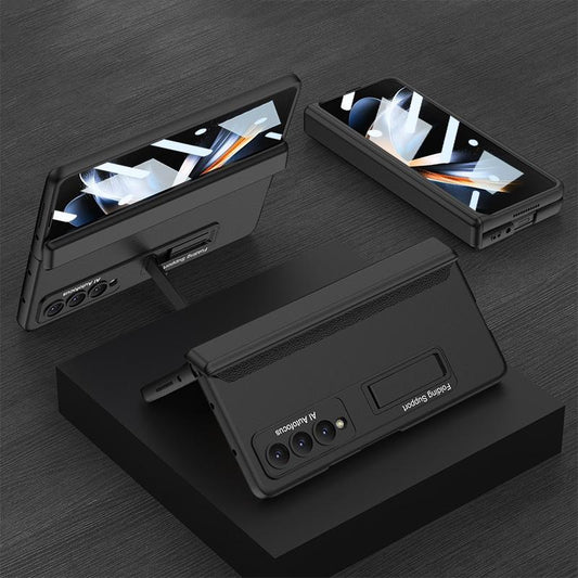 Foldable Magnetic Hinge Case for Samsung Galaxy z Fold 4 - Compact Design - Black