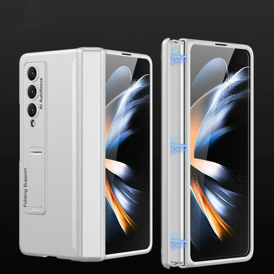 Foldable Magnetic Hinged Case for Samsung Galaxy z Fold 4 - Silver