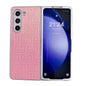 Geometric Gradient Leather Phone Case for Samsung Galaxy z Fold 4 5g - Pearlescent Finish - Pink