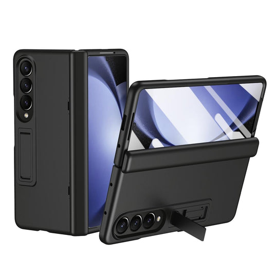 For Samsung Galaxy Z Fold4 5G Shockproof Case With Holder - All-Inclusive - Black