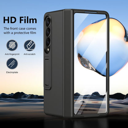 For Samsung Galaxy Z Fold4 5G Shockproof Case With Holder - All-Inclusive - Black