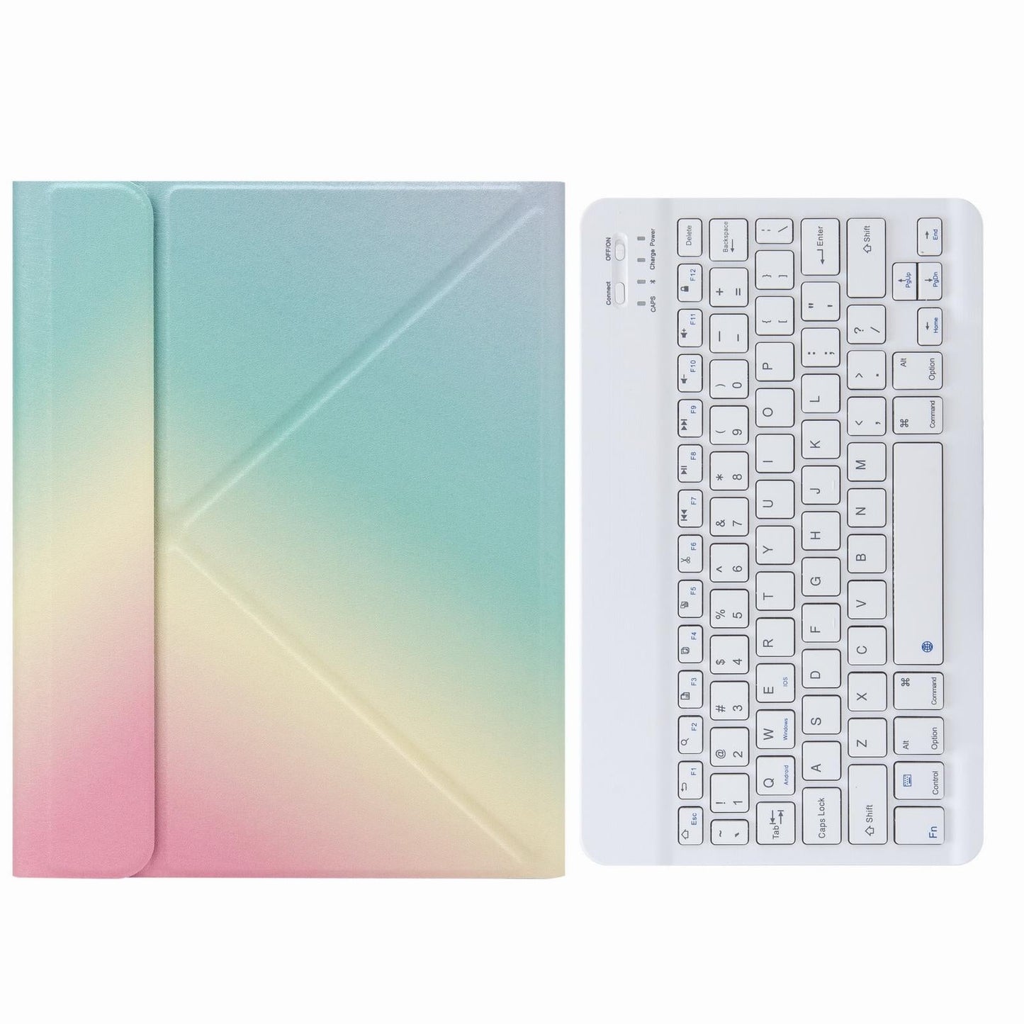 Leather Case With Bluetooth Keyboard For Ipad 9.7 2018 & 2017 - Three-Fold Holder - Black