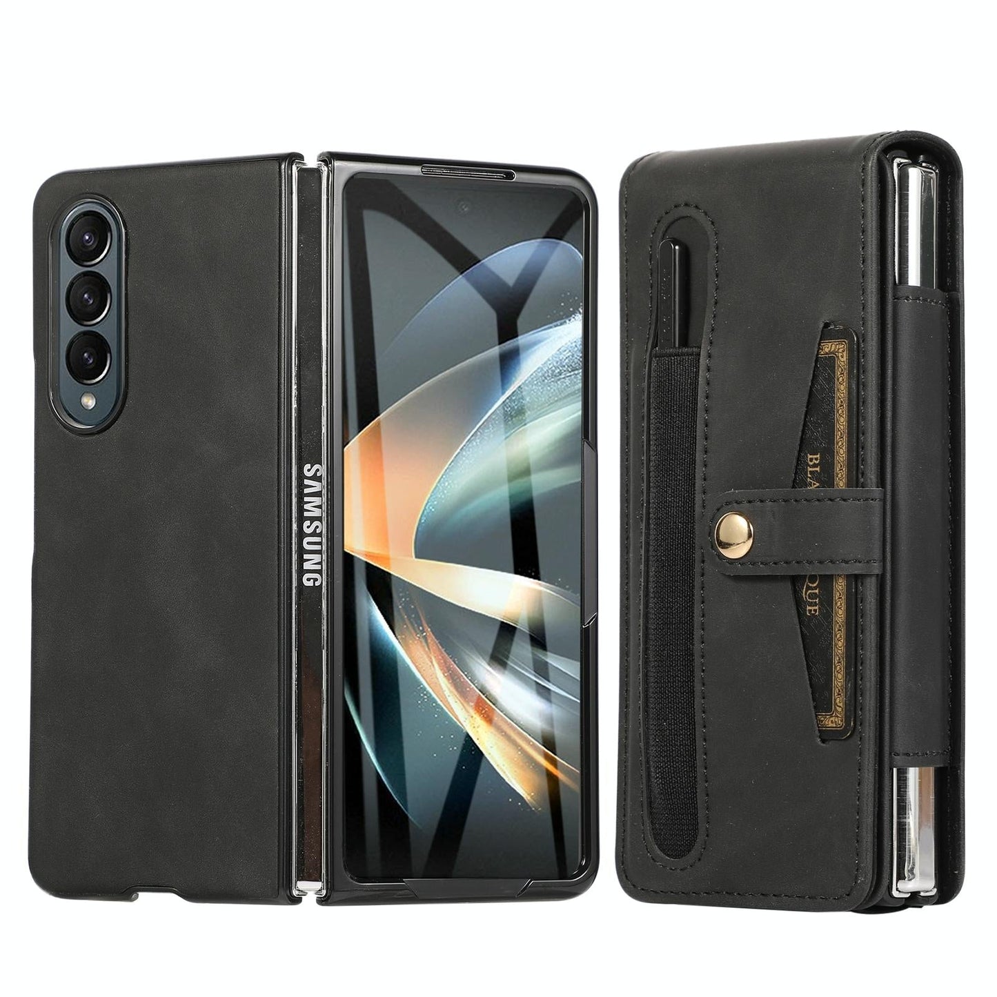 Leather Folding Phone Case for Samsung Galaxy z Fold 4 - Grey