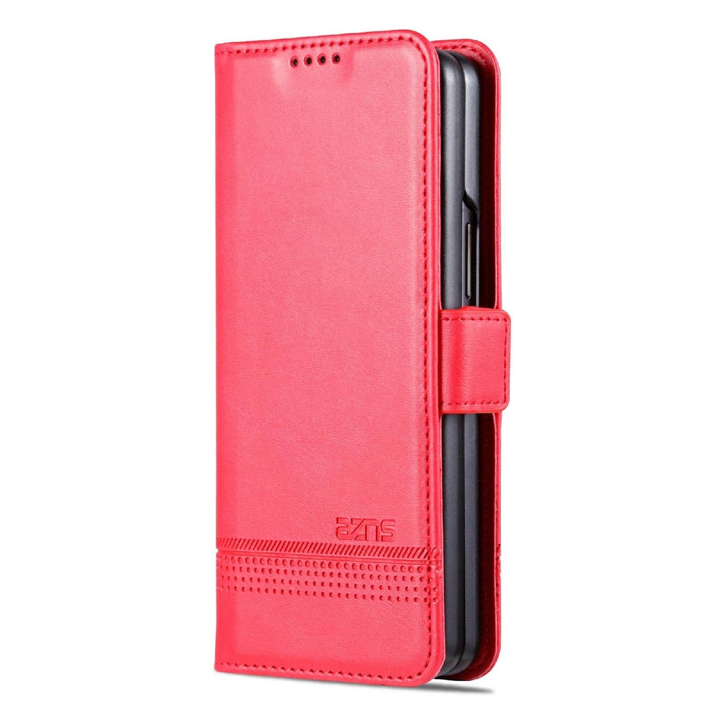 For Samsung Galaxy Z Fold4 5G Leather Magnetic Phone Case - Calf Texture - Light Brown