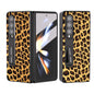 Leopard Print Phone Case with Holder for Samsung Galaxy z Fold 4 / 5g - Champagne Gold