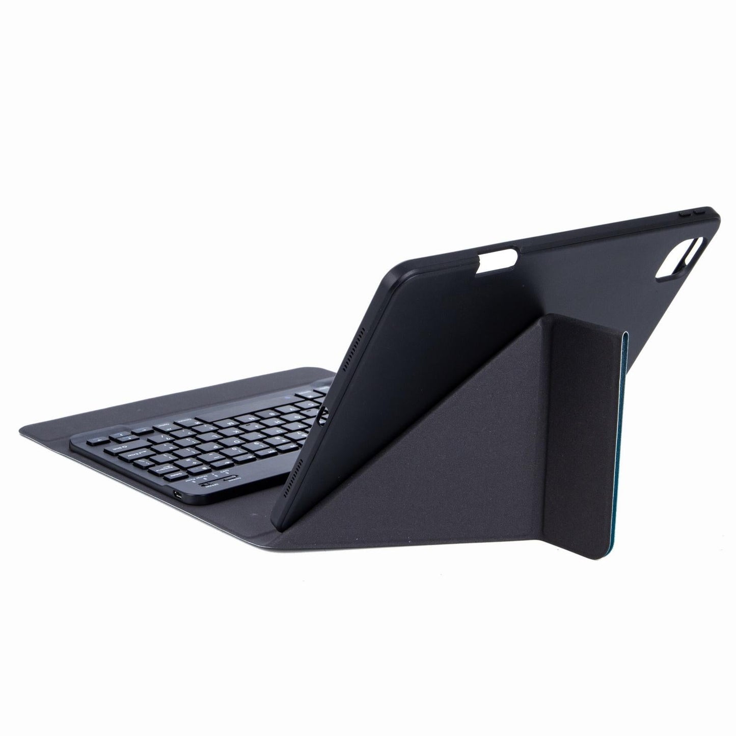 Bluetooth Keyboard Leather Case For Ipad 9.7 2018 / 2017 With Backlight & Three-Fold Holder - Black