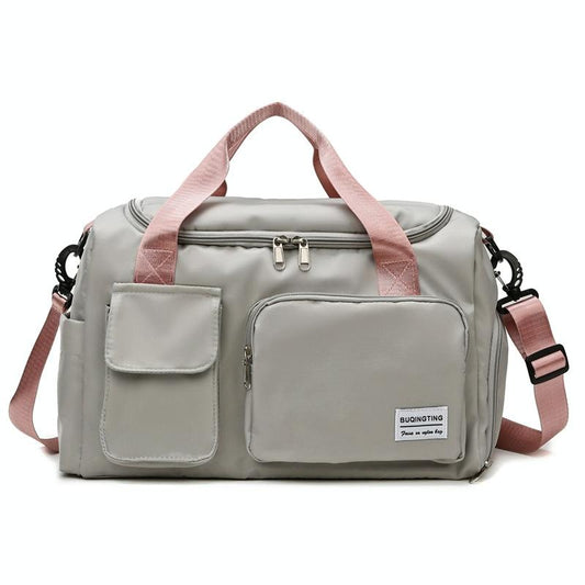 Waterproof Gym Bag For Travel - Size L - Gray Pink