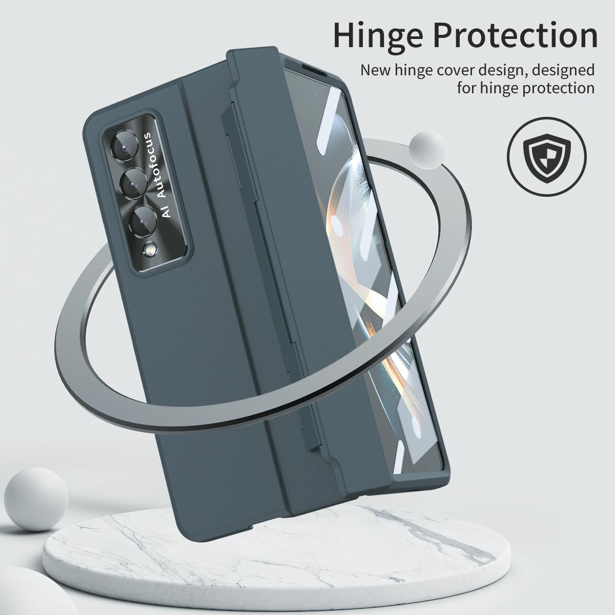 For Samsung Galaxy Z Fold4 5G Full Coverage Hinge Phone Case - Transparent