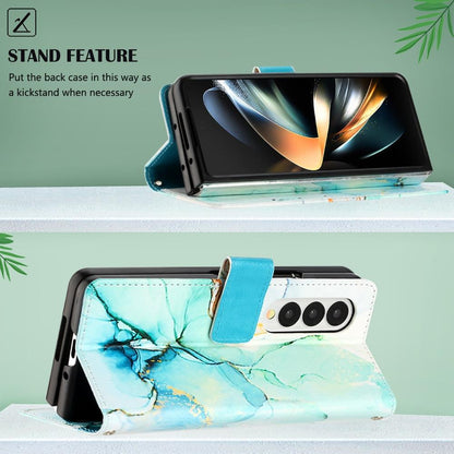Marble Leather Flip Case for Samsung Galaxy z Fold 4 - Rose Gold Ls005