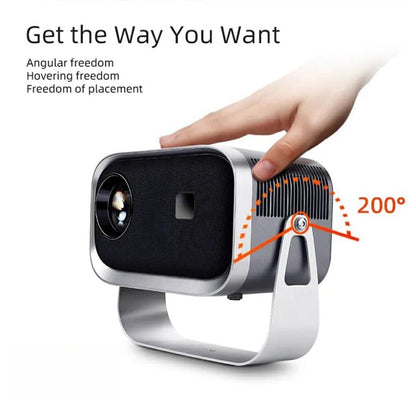 Compact Smart Home Theater Projector - Portable - Same Screen Version For Mobile Phone