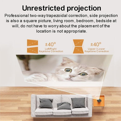 Compact Smart Home Theater Projector - Portable - Same Screen Version For Mobile Phone