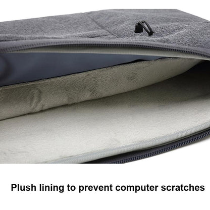 13.3 Inch Business Laptop Liner Bag - Polyester Zipper Closure - Dark Gray