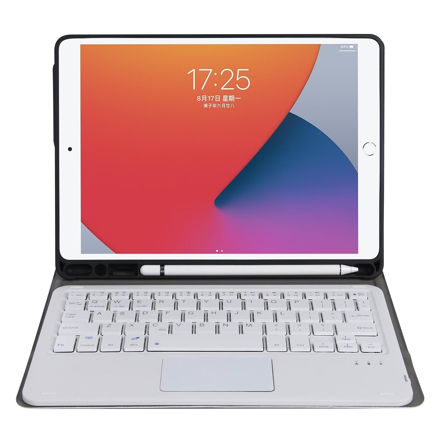 Bluetooth Keyboard Leather Case For Ipad Pro 10.5 With Touch Control - Lambskin Texture Compatible With 10.2 2021 & 2020 & 2019 / Air 3 - Rose Gold