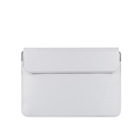Multifunctional Notebook Liner Bag - Fits 14.1-15.4 Inch - Pu Material - Silver Gray