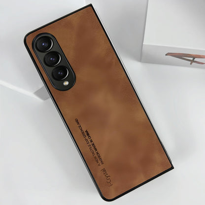 Crystal Leather Foldable Case for Samsung Galaxy z Fold 4 - Orange