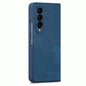 Vintage Leather Fold Case for Samsung Galaxy z Fold 4 - Blue