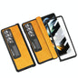 For Samsung Galaxy Z Fold4 5G Napa Texture All-In-One Phone Case - Yellow