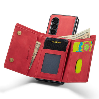 For Samsung Galaxy Z Fold4 5G Wallet Case - 3 Fold Multi Card Holder - Brown