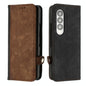Leather Phone Case with Side Buckle for Samsung Galaxy z Fold 4 / 5g - Brown