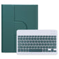 360 Degree Rotatable Bluetooth Keyboard Leather Case - Square Button - Dark Green - For Ipad 10.2 2021 / Air 2019