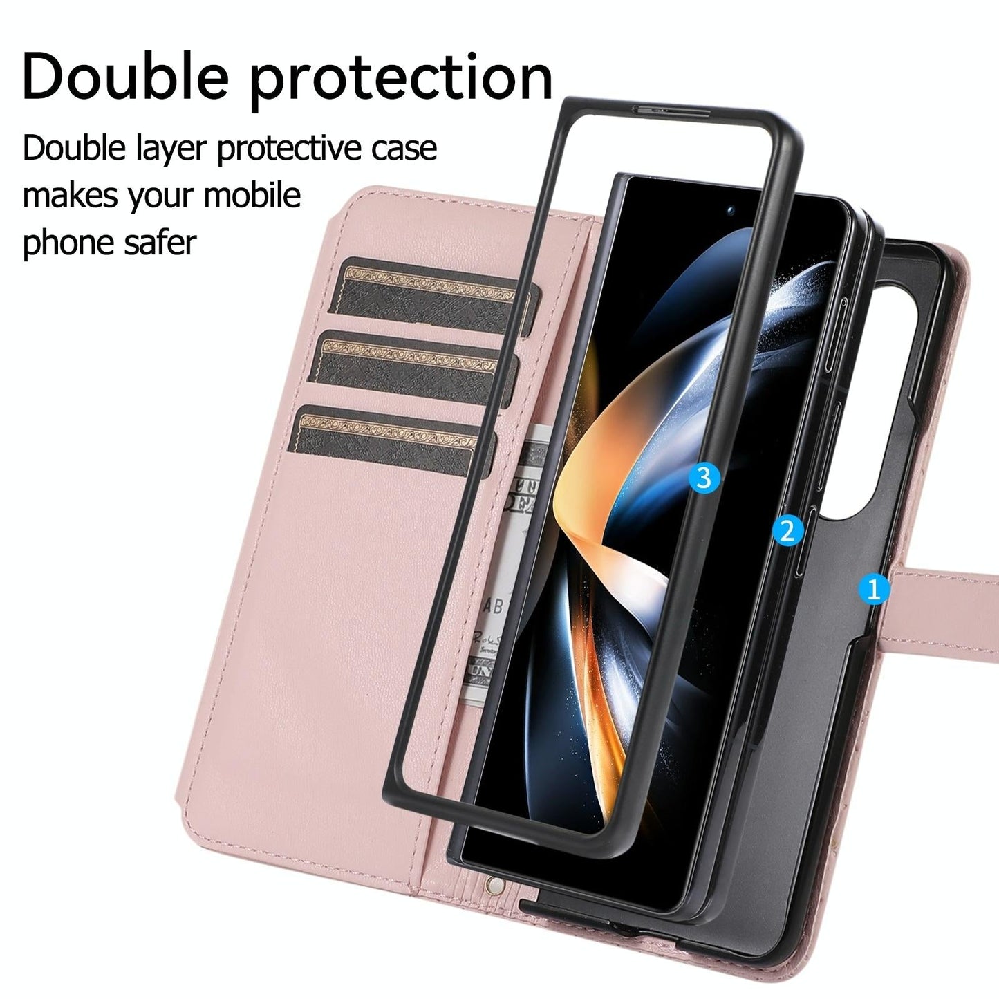 Foldable Diamond Lattice Phone Case for Samsung Galaxy z Fold 4 - Black