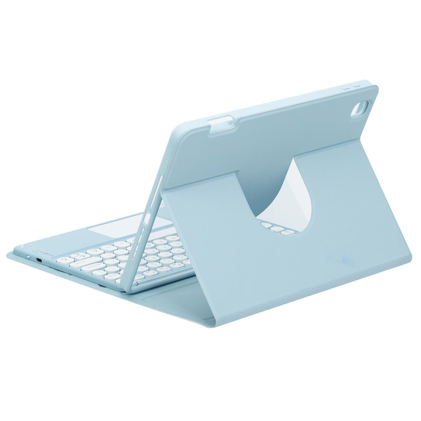 360 Degree Rotatable Bluetooth Keyboard Leather Case With Three-Colour Backlight - Dark Green - For Ipad 10.2 2021 / Air 2019