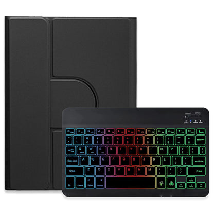 360 Degree Rotatable Bluetooth Keyboard Leather Case With Three-Colour Backlight - Dark Green - For Ipad 10.2 2021 / Air 2019
