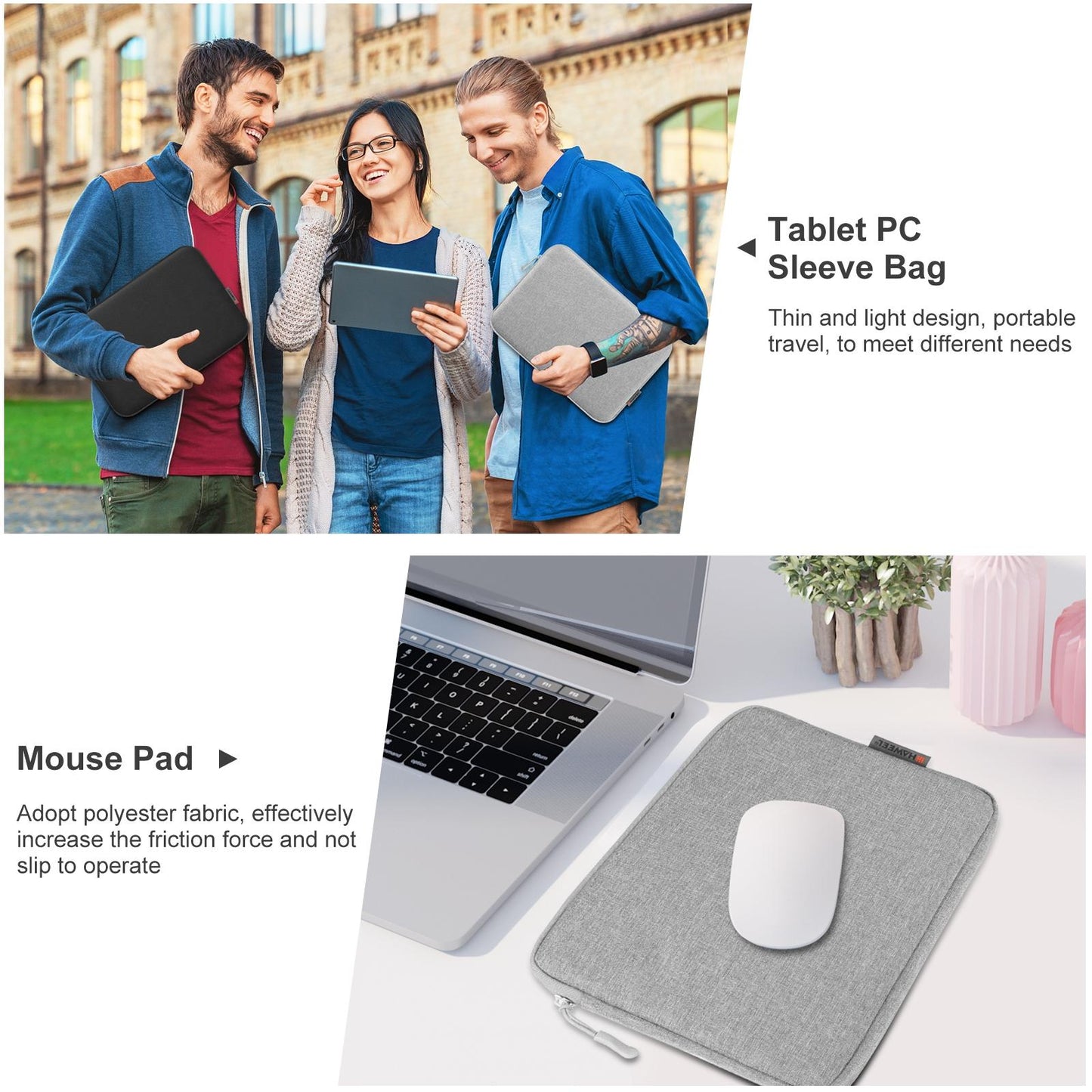 11 Tablet Sleeve Briefcase for 9.7-11.0 Tablets - Zipper Closure - Dark Blue