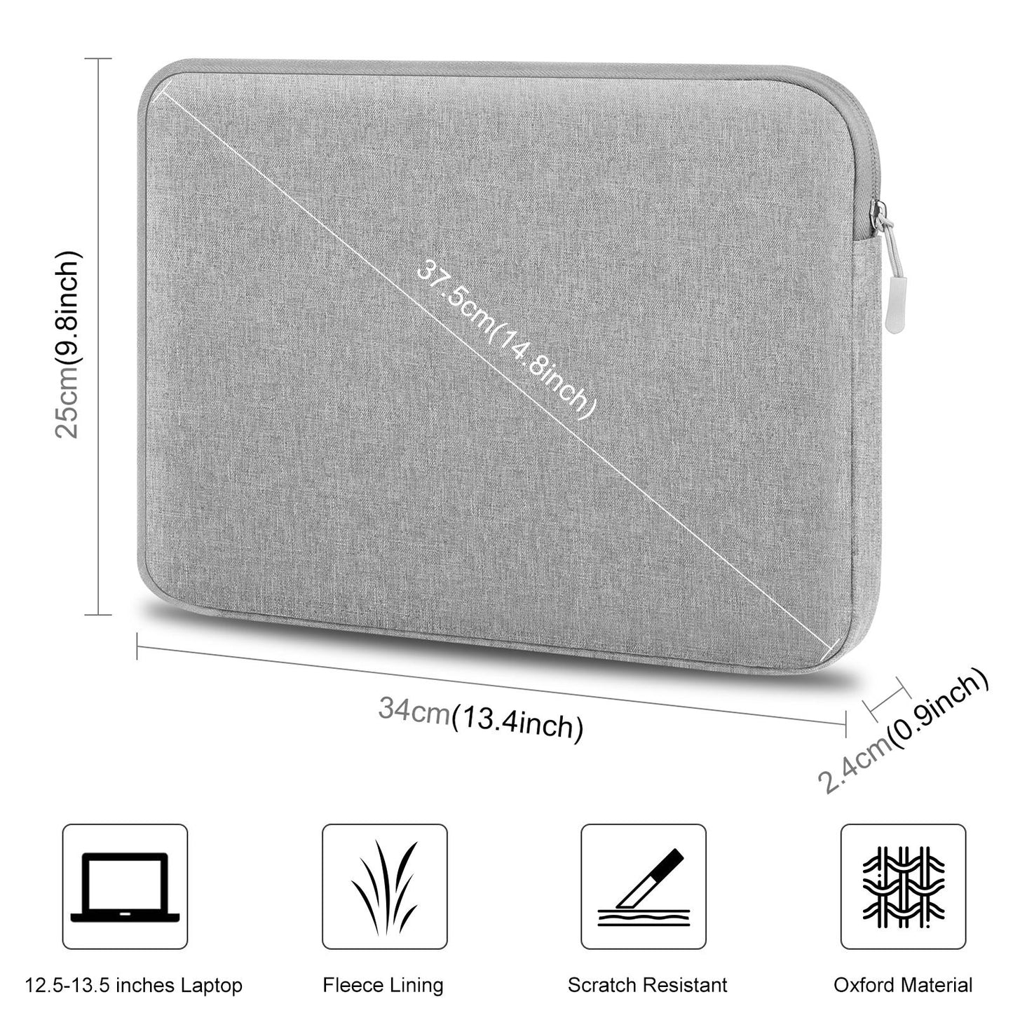 13 Laptop Sleeve Briefcase for 12.5-13.5 Laptops - Zipper Closure - Dark Blue