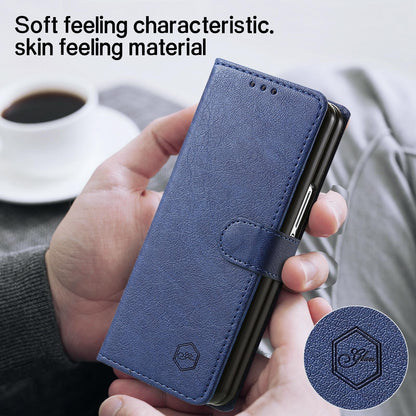 For Samsung Galaxy Z Fold4 5G Leather Texture Phone Case - Pu Tpu - Champagne